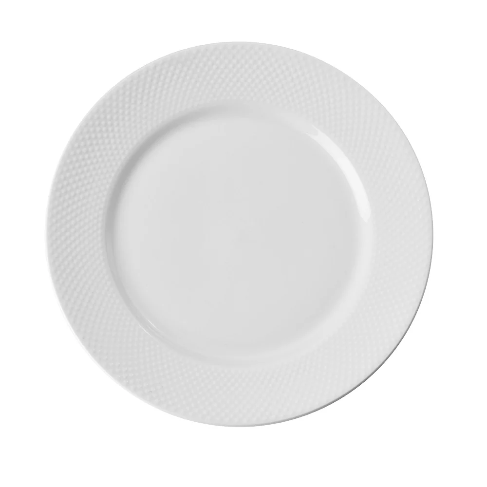 White Stipple Embossed 12 Piece Dinner Set - Image 2