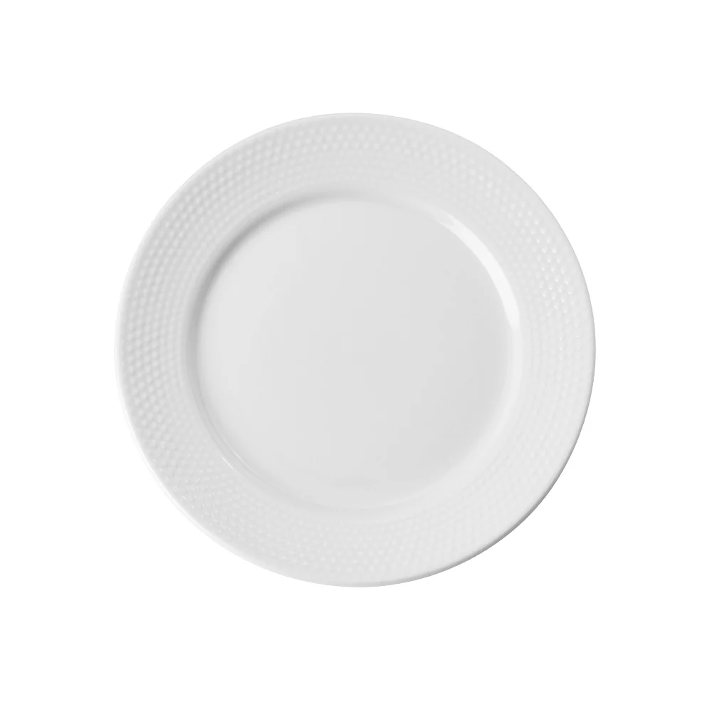 White Stipple Embossed 12 Piece Dinner Set - Image 3