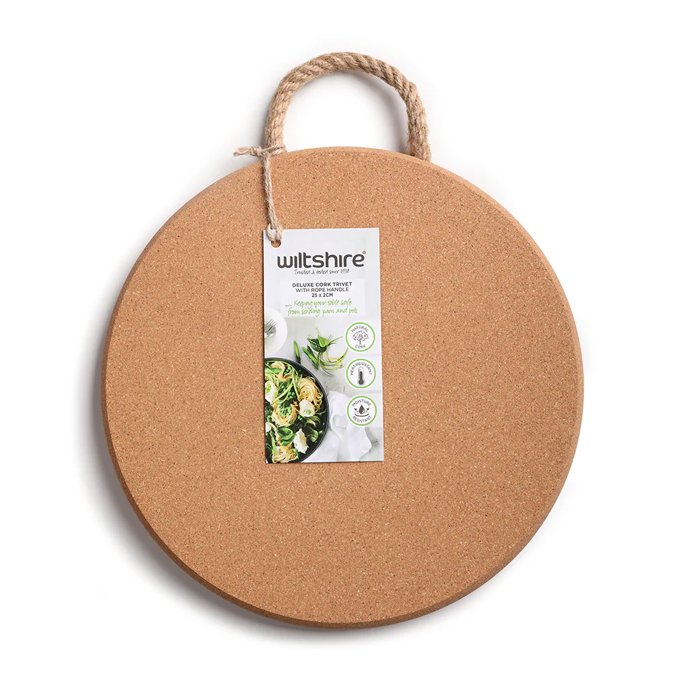 Wiltshire Deluxe Cork Trivet with Rope Handle Round 25 x 2cm - Image 5
