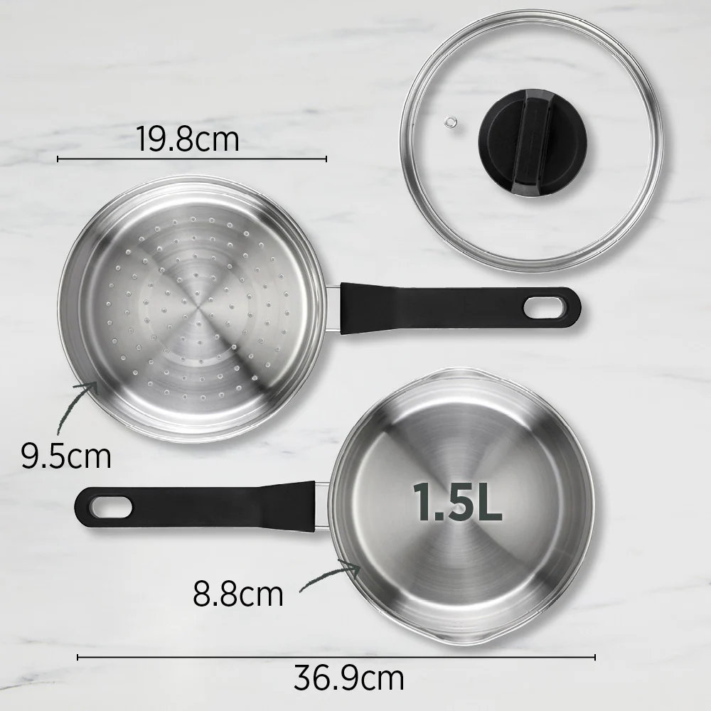 Timeless Steamer Set 18cm with Glass Lid - Image 3