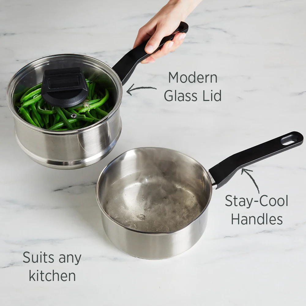 Timeless Steamer Set 18cm with Glass Lid - Image 6
